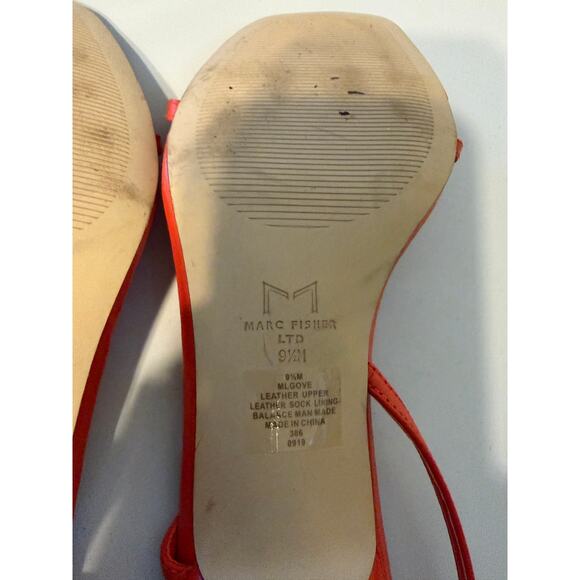 Marc Fisher Schutz Heloise Sandal Kitten Heels Womens Sz 9.5 Orange Y2K Resort - Picture 12 of 12